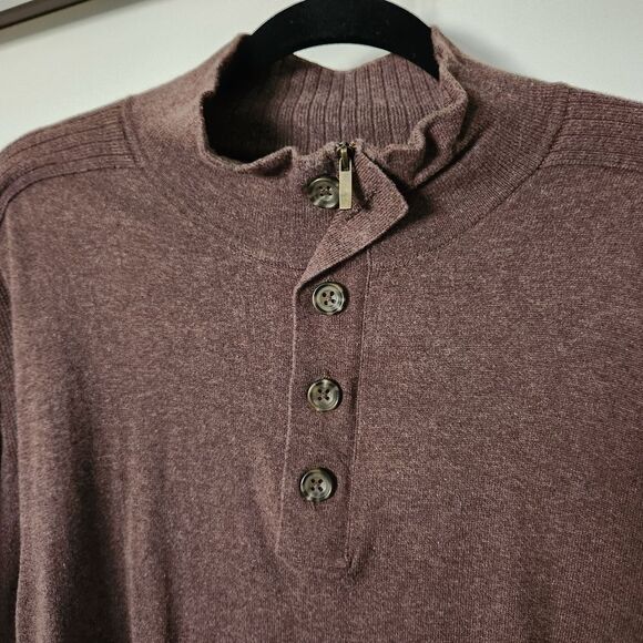 Tassle Elba Mens Long Sleeve Button and Zip Neck Sweater Shirt Size XL - Picture 3 of 5